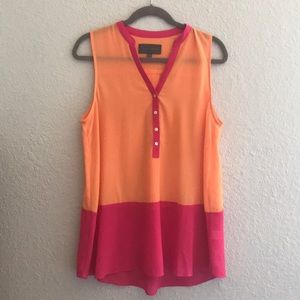 Anthropologie Orange and Pink Shirt